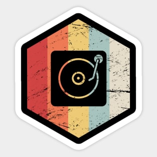 Retro Vinyl Record Player Icon Sticker